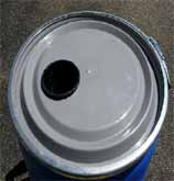Top view of rain barrel sold by LSWCD