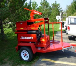 straw blower on trailer